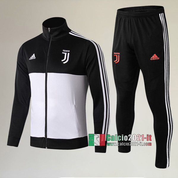 AAA Qualità: Full-Zip Giacca Nuove Del Tuta Juventus Turin Collare Alto + Pantaloni Bianca/Nera 2019/2020