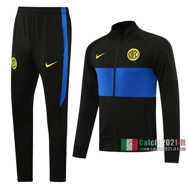 Calcio2021-It: Aaa Qualità Giacca Allenamento Inter Milan Full-Zip Nera/Azzurra 2020 2021