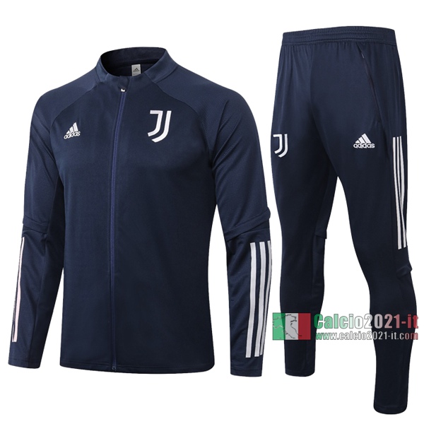 Calcio2021-It: Giacca Allenamento Juventus Turin Full-Zip Azzurra Scuro 2020 2021