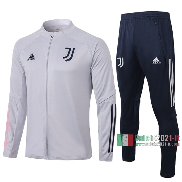 Calcio2021-It: Giacca Allenamento Juventus Turin Full-Zip Grigio Chiaro 2020 2021