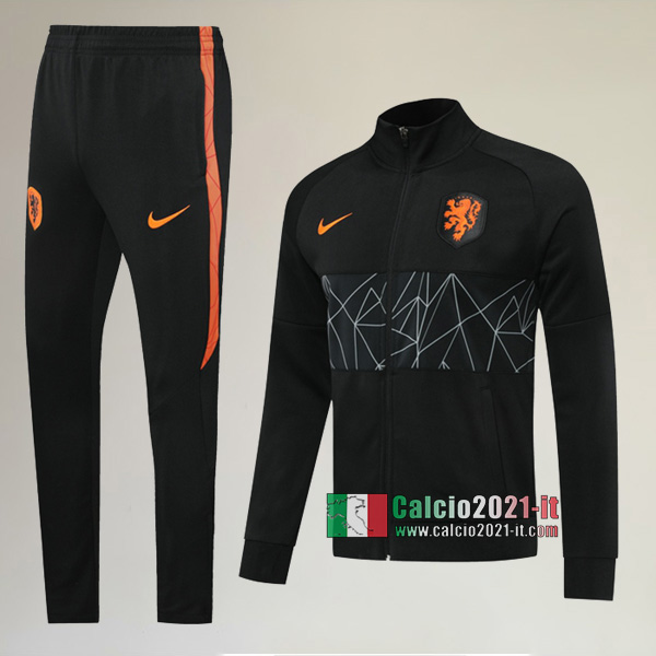 AAA Qualità: Full-Zip Giacca Nuove Del Tuta Olanda + Pantaloni Nera 2020 2021