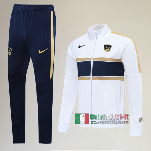 A++ Qualità: Full-Zip Giacca Nuova Del Tuta Del Pumas Unam + Pantaloni Bianca 2020 2021