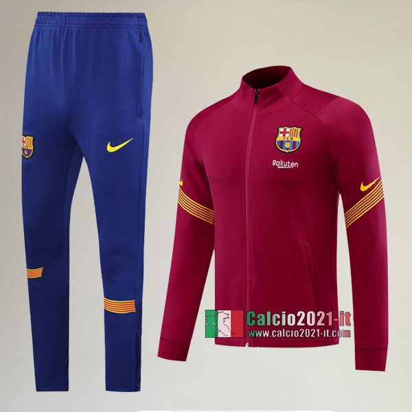 A++ Qualità: Full-Zip Giacca Nuova Del Tuta Del FC Barcellona + Pantaloni Rossa 2020-2021