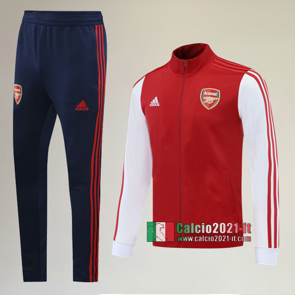 AAA Qualità: Full-Zip Giacca Nuove Del Tuta Arsenal FC + Pantaloni Rossa Bianca 2020/2021