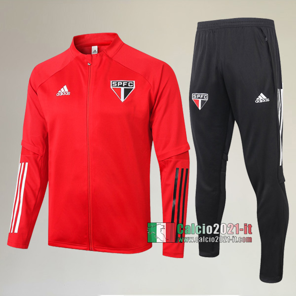 AAA Qualità: Full-Zip Giacca Nuove Del Tuta Sao Paulo FC + Pantaloni Rossa 2020-2021
