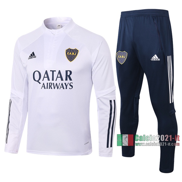 Calcio2021-It: Tutto Nuova Felpa Tuta Boca Juniors Half-Zip Bianca 2020 2021