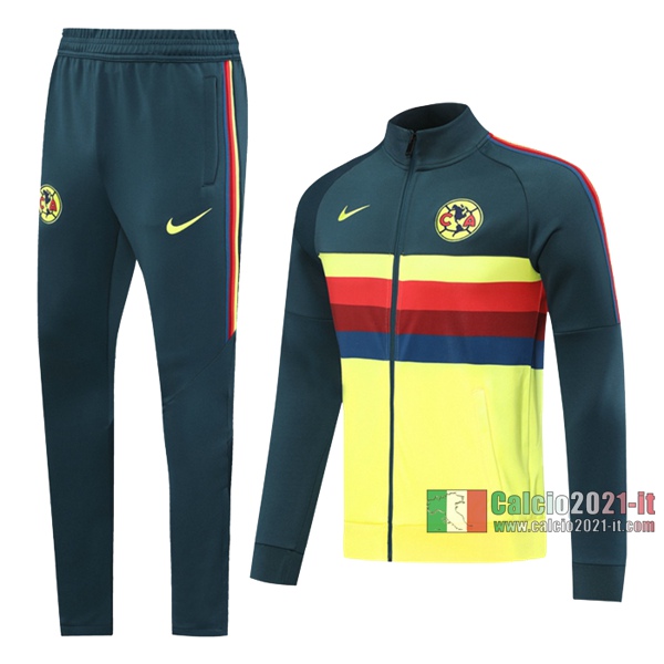 Calcio2021-It: Nuove Classiche Giacca Allenamento Club America Full-Zip Gialla 2020 2021