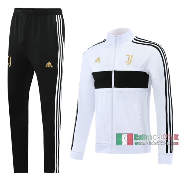 Calcio2021-It: Giacca Allenamento Juventus Turin Full-Zip Bianca 2020 2021