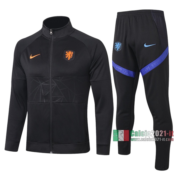 Calcio2021-It: Sito Nuova Giacca Allenamento Olanda Full-Zip Nera 2020 2021