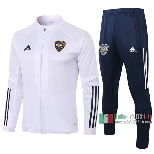 Calcio2021-It: Tutto Nuova Giacca Allenamento Boca Juniors Full-Zip Bianca 2020 2021