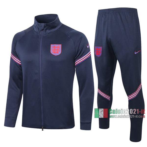 Calcio2021-It: Nuove Classiche Giacca Allenamento Inghilterra Full-Zip Azzurra Scuro 2020 2021