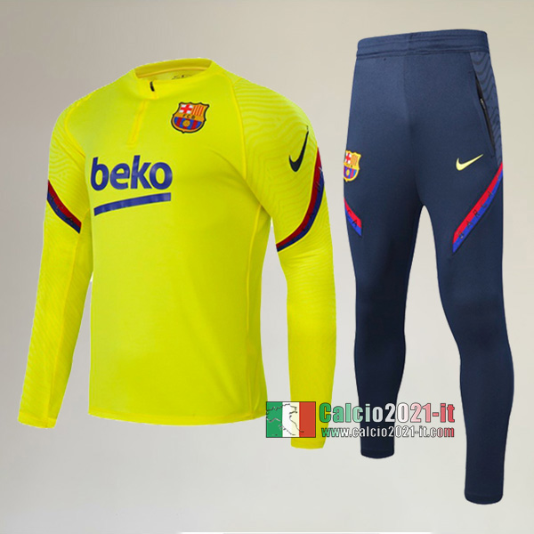 A++ Qualità: Nuova Del Tuta Del FC Barcellona + Pantaloni Gialla 2020-2021