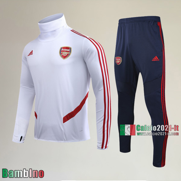 A++ Qualità Felpa Nuove Del Kit Tuta Arsenal FC Bambino Bianca Originale 2020/2021