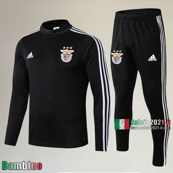 A++ Qualità Felpa Nuove Del Kit Tuta Benfica FC Bambino Nera Vintage 2019/2020