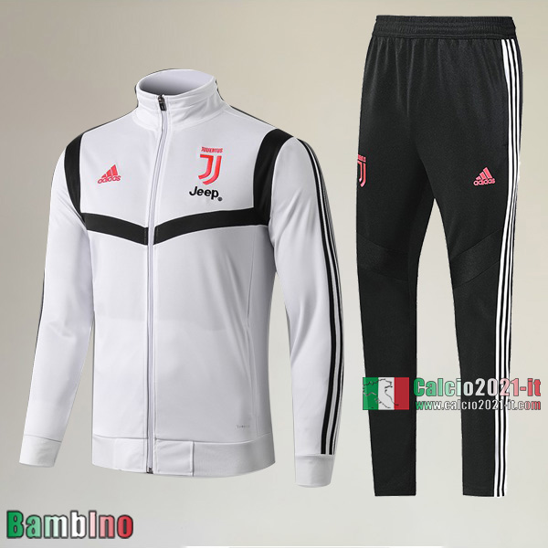 AAA Qualità Full-Zip Giacca Nuova Del Kit Tuta Juventus Turin Bambino Bianca/Nera Outlet 2019/2020