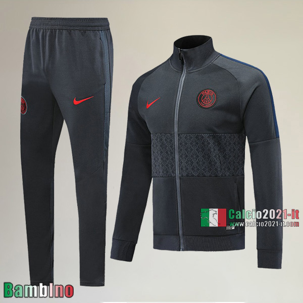 AAA Qualità Full-Zip Giacca Nuova Del Kit Tuta PSG Paris Bambino Nera Classiche 2019/2020