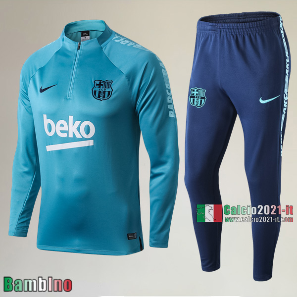 A++ Qualità Nuove Del Kit Tuta Barcellona FC Bambino Azzurra Vintage 2019/2020