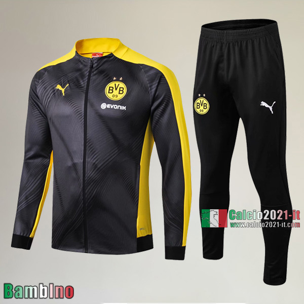 A++ Qualità Full-Zip Giacca Nuove Del Kit Tuta Dortmund BVB Bambino Nera Classiche 2019/2020