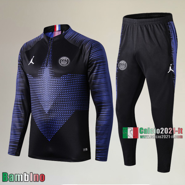 AAA Qualità Nuova Del Kit Tuta PSG Paris Bambino Nera/Azzurra Outlet 2019/2020