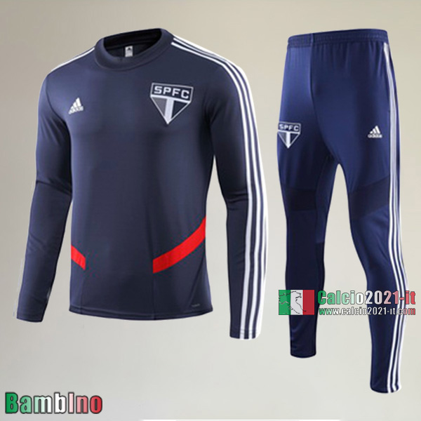 AAA Qualità Felpa Nuova Del Kit Tuta Sao Paulo FC Bambino Azzurra Marino Ingrosso 2019/2020