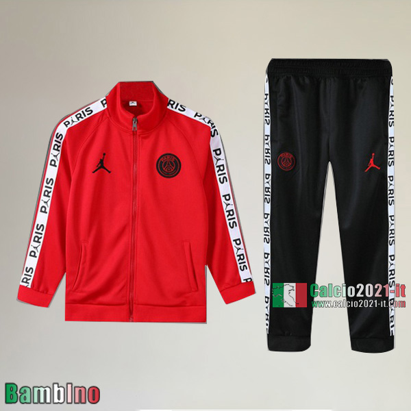 AAA Qualità Full-Zip Giacca Nuova Del Kit Tuta Jordan PSG Paris Bambino Rossa Vintage 2019/2020