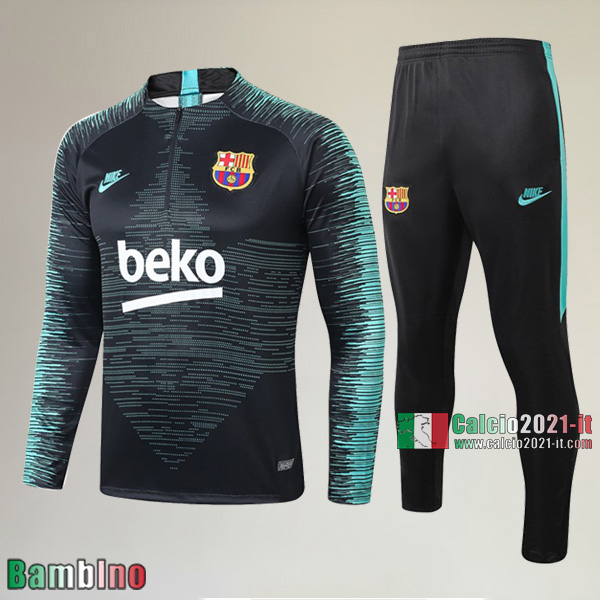 A++ Qualità Nuove Del Kit Tuta FC Barcellona Bambino Nera Outlet 2019/2020