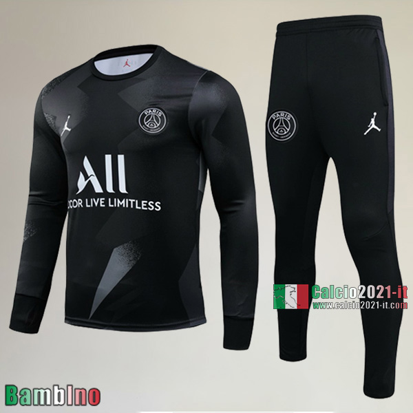 A++ Qualità Felpa Nuove Del Kit Tuta PSG Paris Bambino Nera Ingrosso 2019/2020