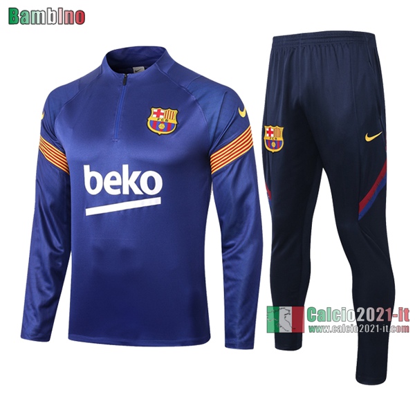 Calcio2021-It: Felpa Tuta Nuove Del Barcellona Fc Bambino Azzurra 2020/2021 Vintage Classiche