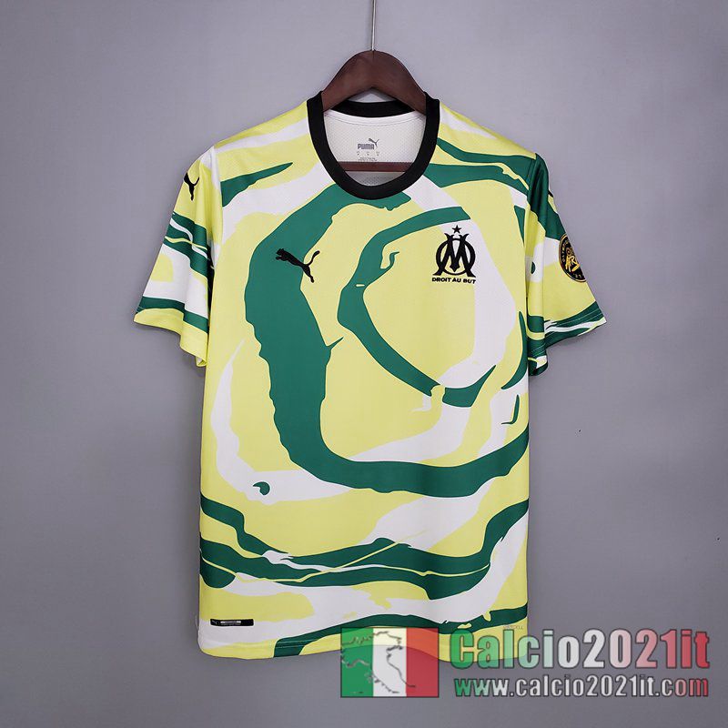 Maglia Calcio Olympique Marsiglia "OM Africa" Edizione speciale Blanc giallo verde 2021 2022