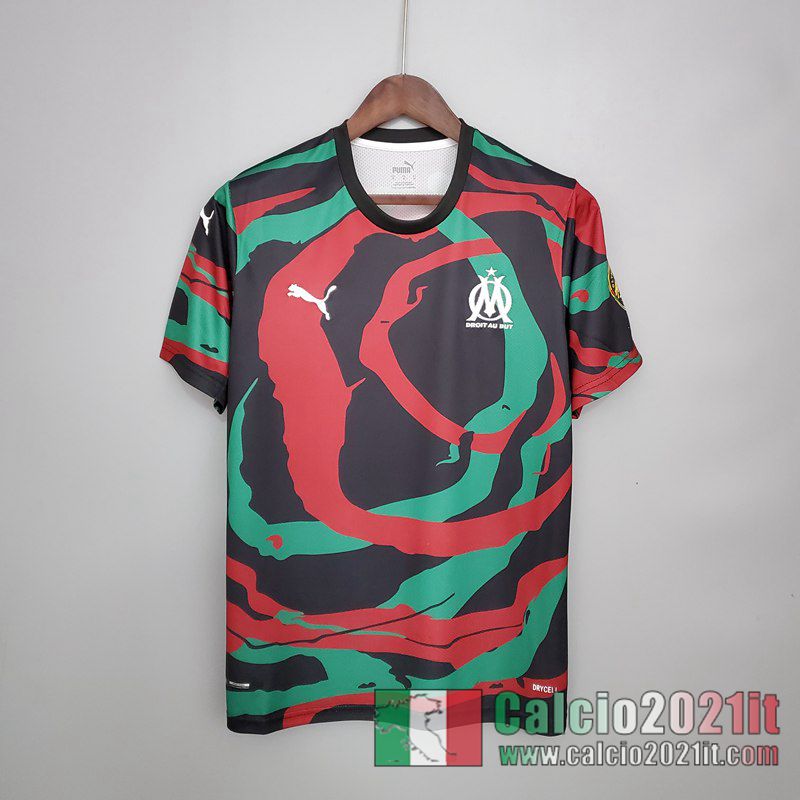 Maglia Calcio Olympique Marsiglia "OM Africa" Edizione speciale rosso nero verde 2021 2022