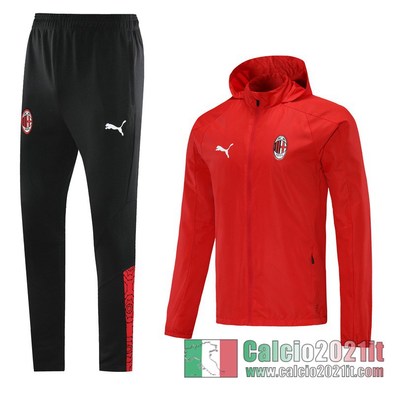 AC Milan Giacca a vento Cappuccio rosso 2020 2021 W31