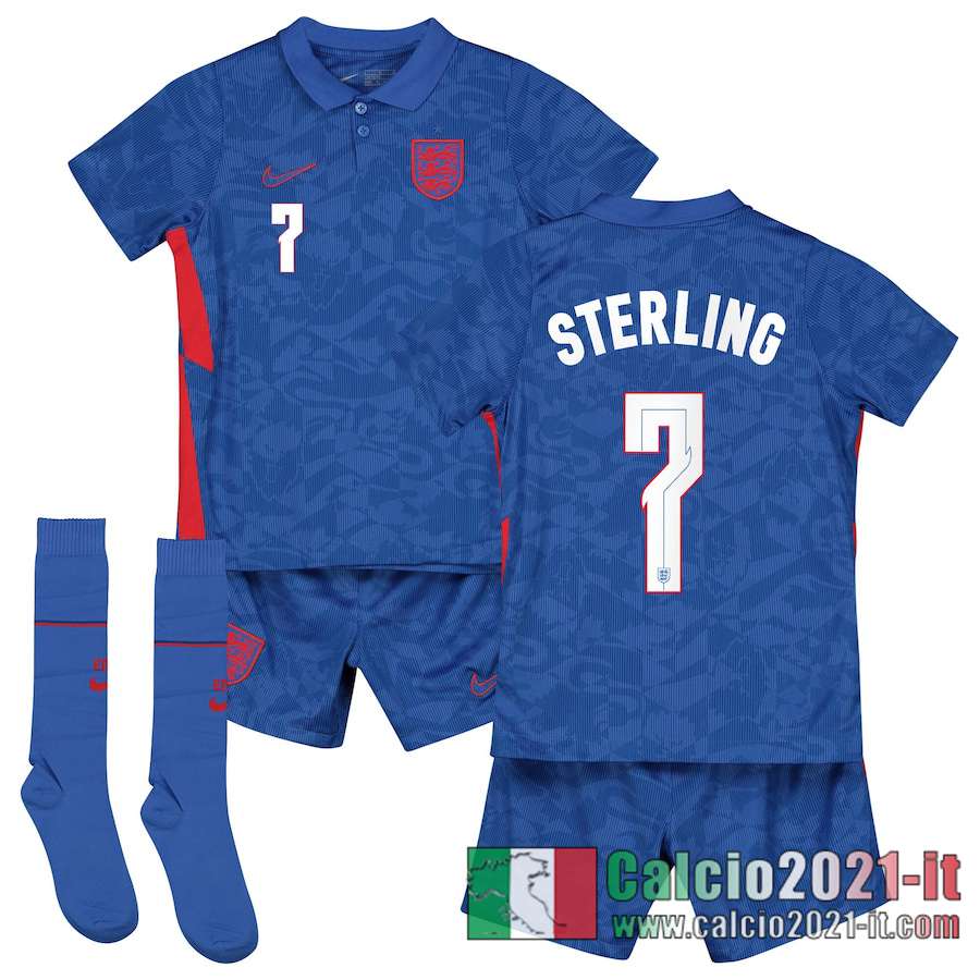Inghilterra Maglia Calcio Sterling #7 Seconda Bambino 2020-21