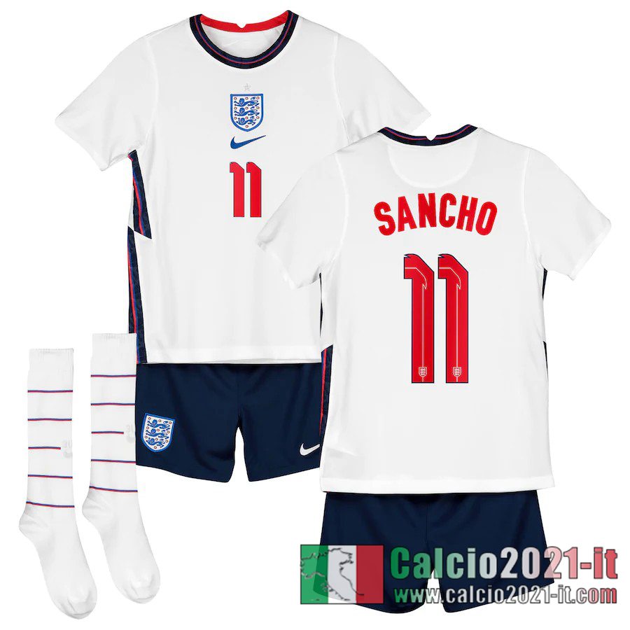 Inghilterra Maglia Calcio Sancho #11 Prima Bambino 2020-21