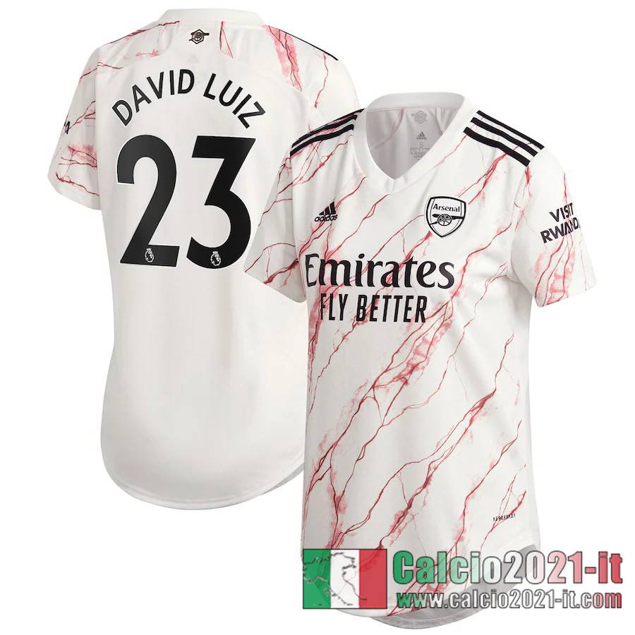 Arsenal Maglia Calcio David Luiz #23 Seconda Donna 2020-21
