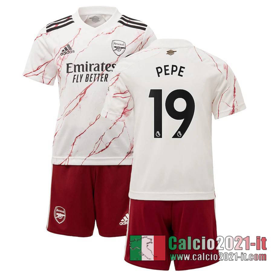 Arsenal Maglia Calcio Pepe #19 Seconda Bambino 2020-21