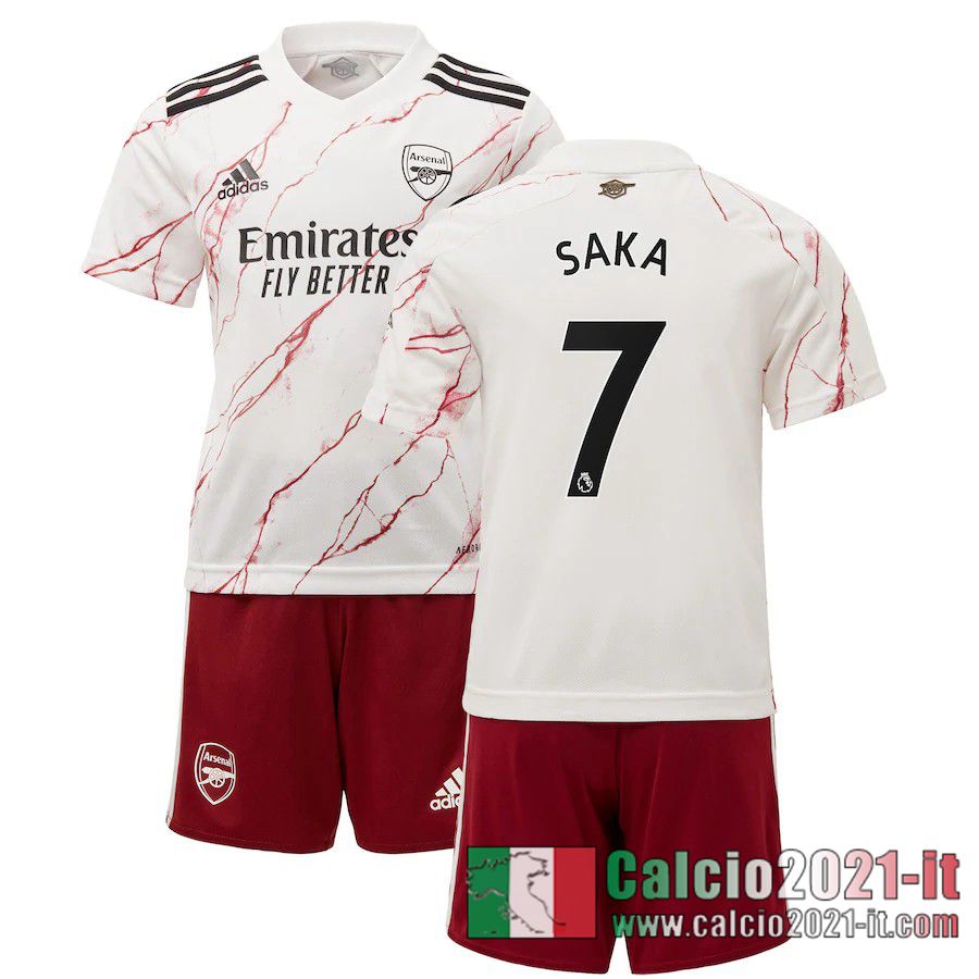 Arsenal Maglia Calcio Saka #7 Seconda Bambino 2020-21