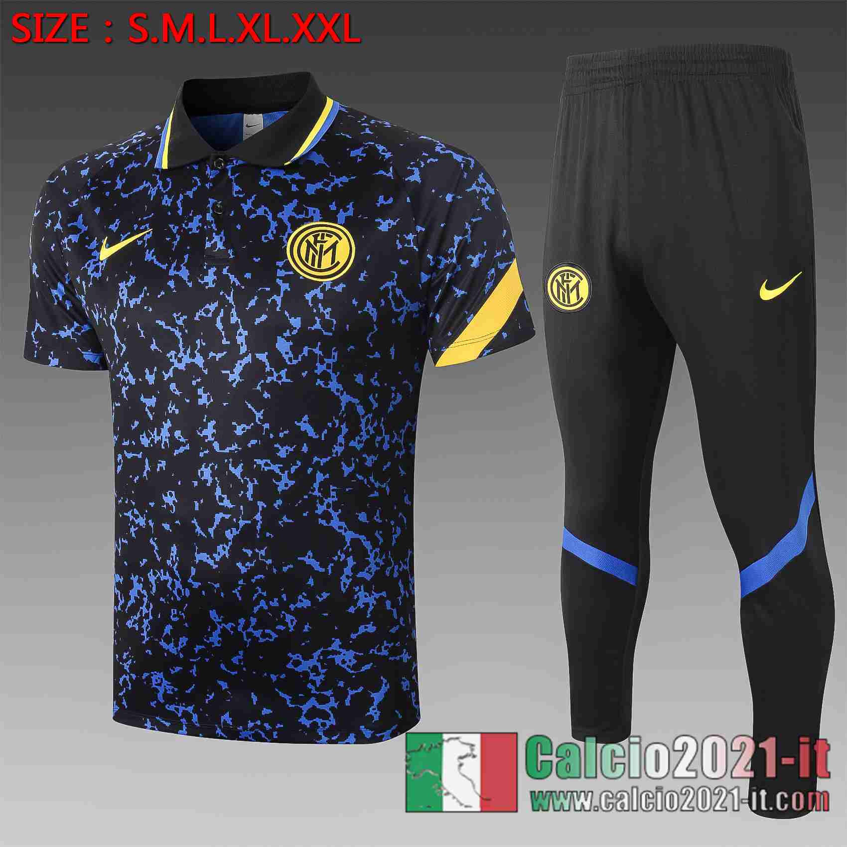 Inter Milan Polo Calcio Tampografia blu scuro 2020 2021 C548