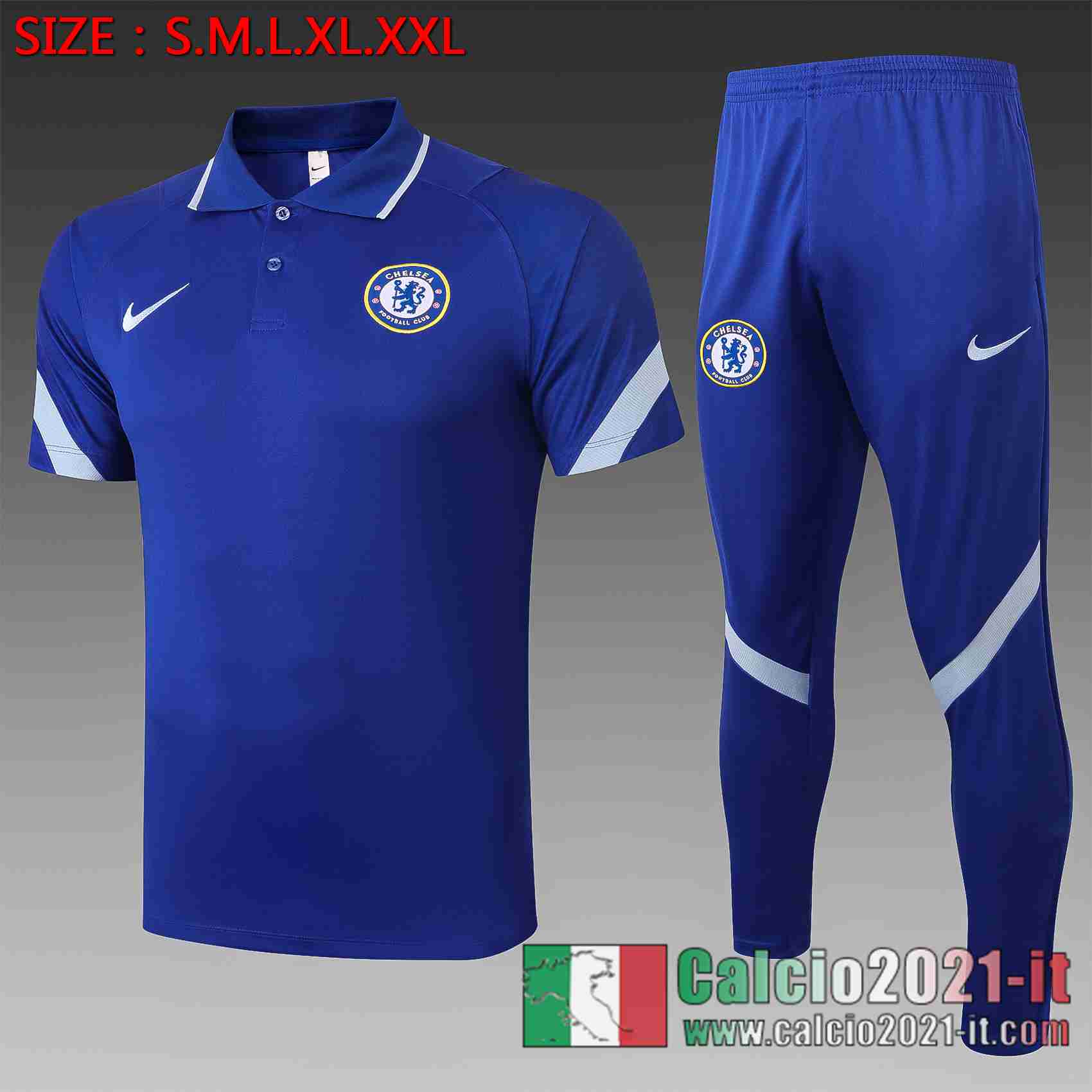 Chelsea Polo Calcio Blu scuro 2020 2021 C551