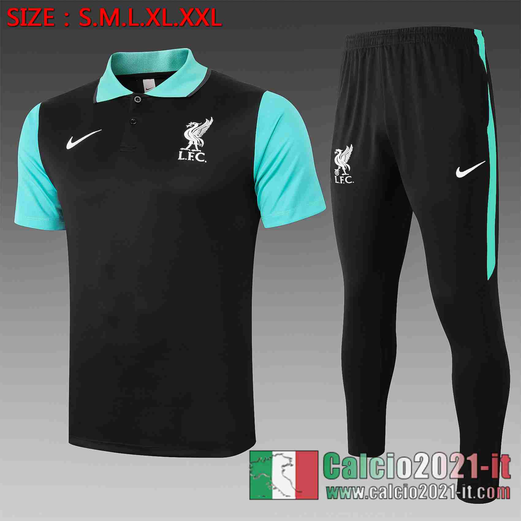 Liverpool Polo Calcio nero 2020 2021 C568