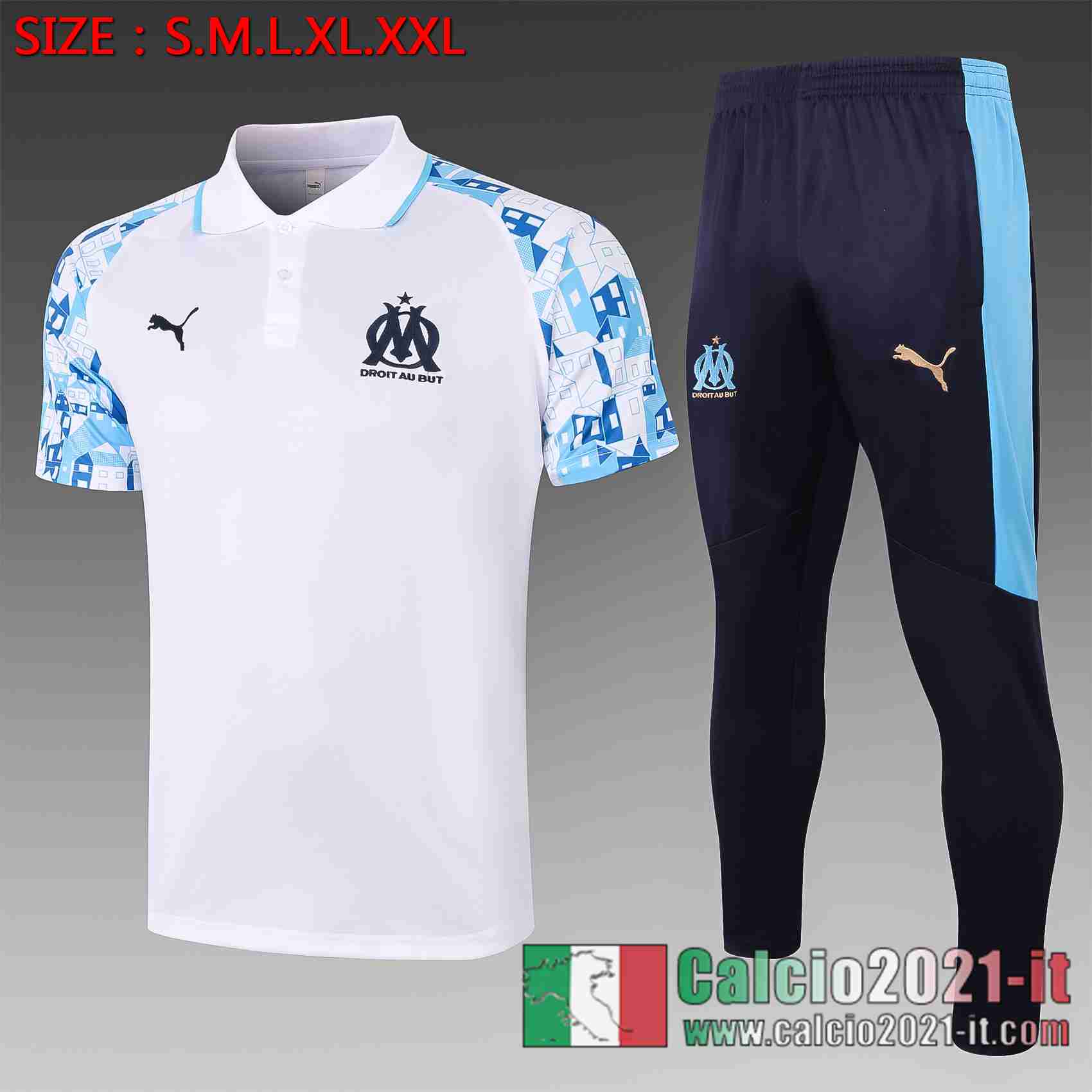 Marsiglia Polo Calcio Inkjet bianco 2020 2021 C580