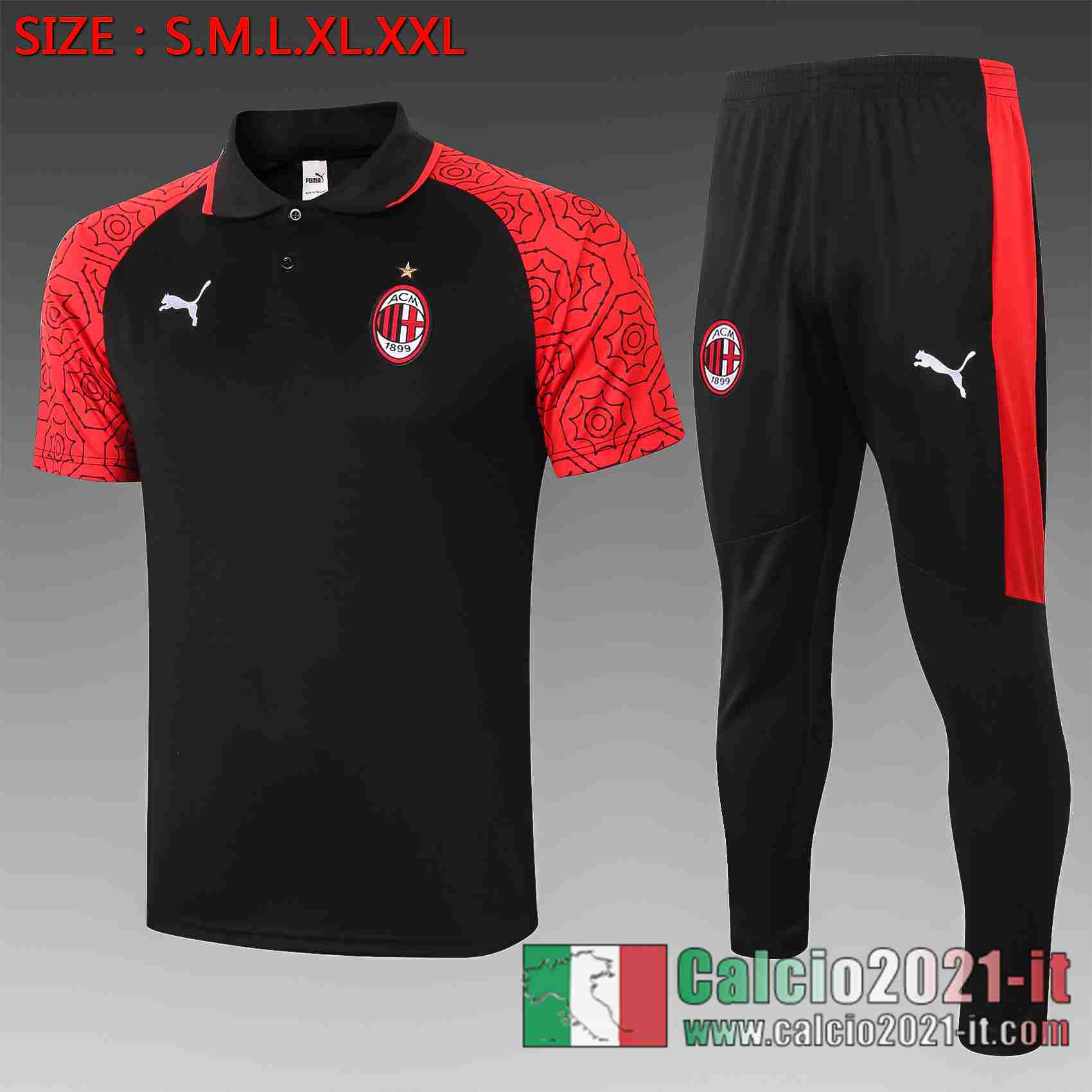 AC Milan Polo Calcio nero 2020 2021 C582