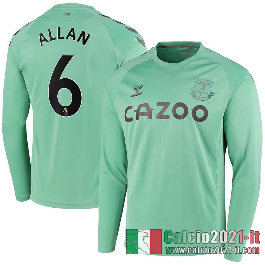 Everton Maglia Calcio Allan #6 Terza Manica Lunga 2020-21