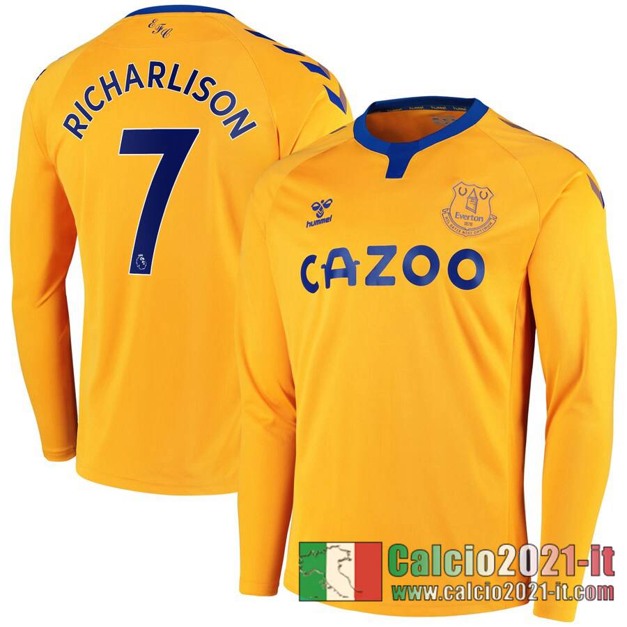 Everton Maglia Calcio Richarlison #7 Seconda Manica Lunga 2020-21
