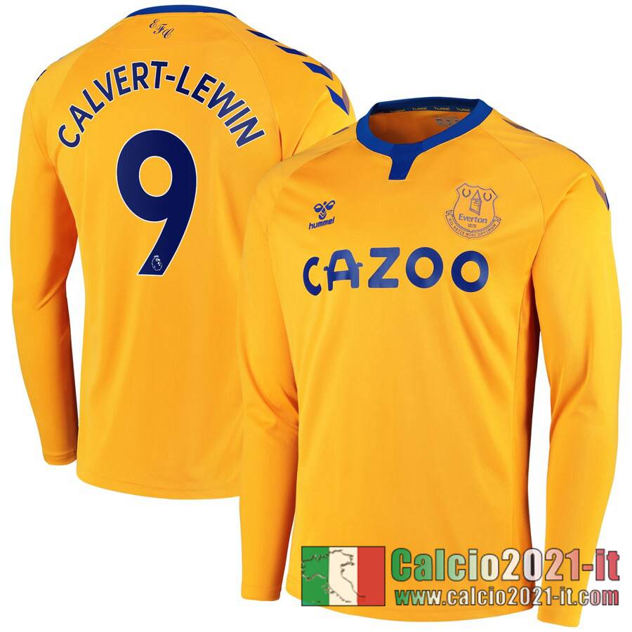 Everton Maglia Calcio Calvert-Lewin #9 Seconda Manica Lunga 2020-21