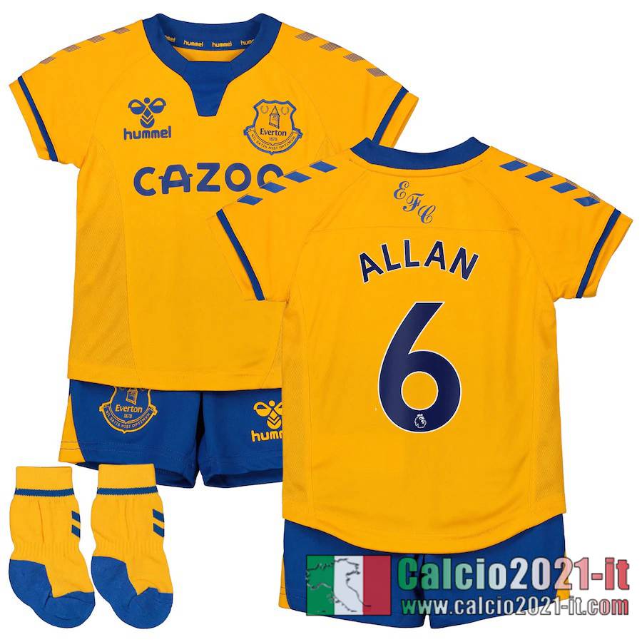 Everton Maglia Calcio Allan #6 Seconda Bambino 2020-21