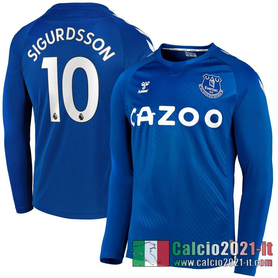 Everton Maglia Calcio Sigurdsson #10 Prima Manica Lunga 2020-21