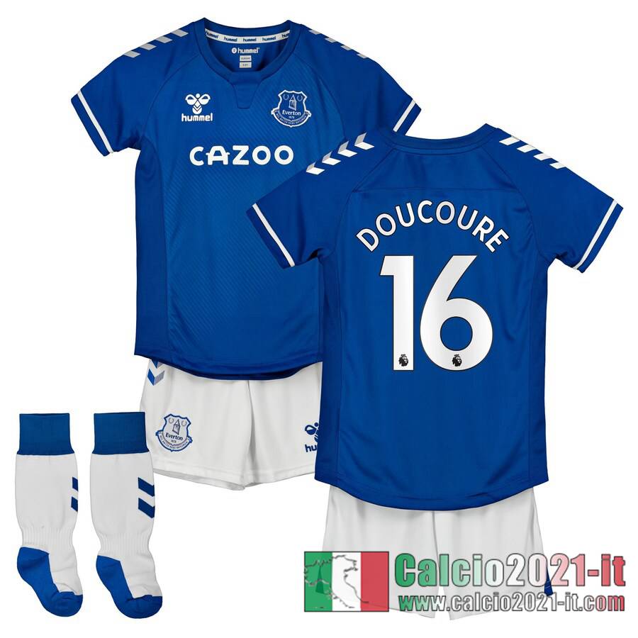 Everton Maglia Calcio Doucoure #16 Prima Bambino 2020-21