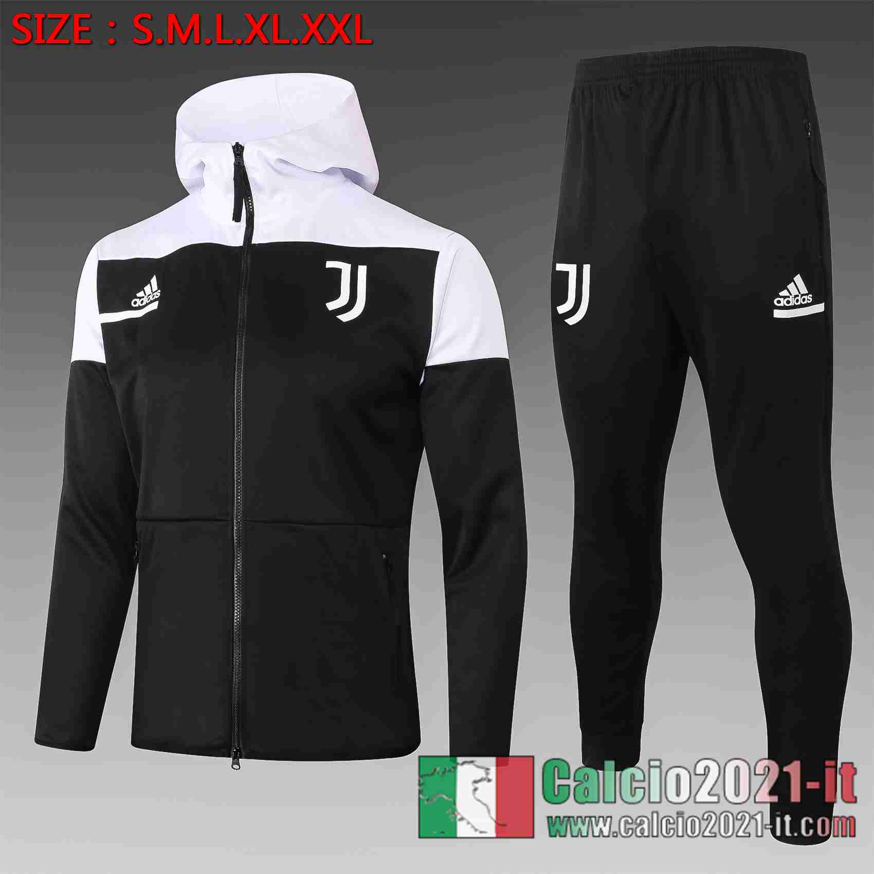 Juventus Giacca Calcio - Felpa con cappuccio nero 2020 2021 F275