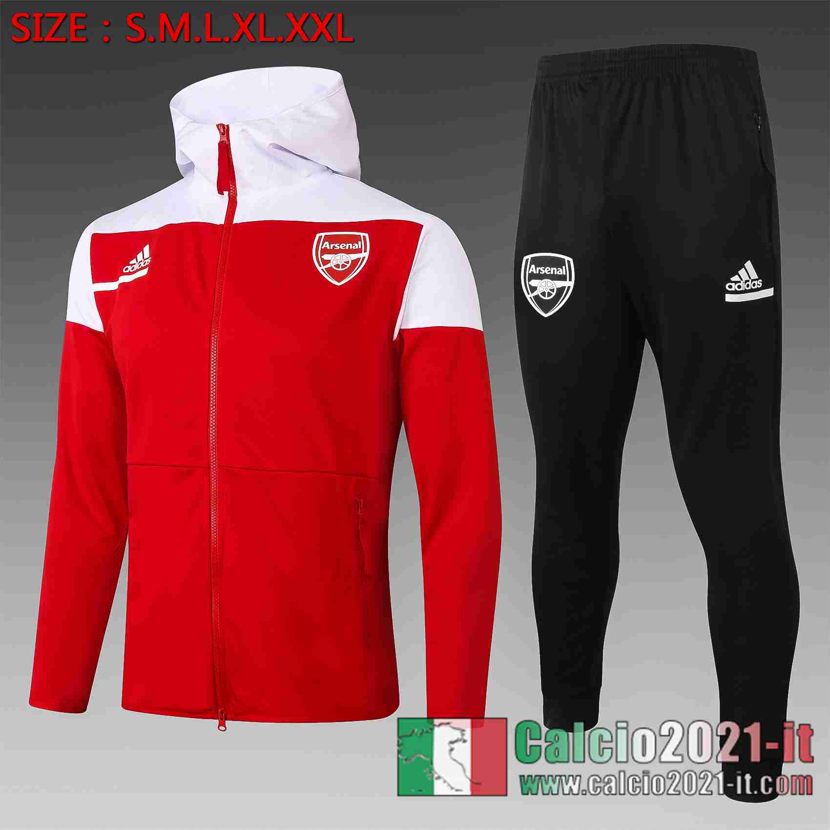 Arsenal Giacca Calcio - Felpa con cappuccio rosso 2020 2021 F279