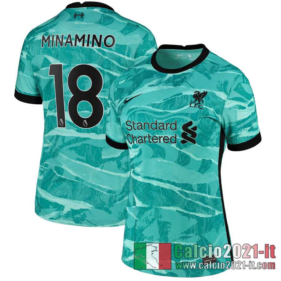 Liverpool Maglia Calcio Minamino #18 Seconda Donna 2020-21